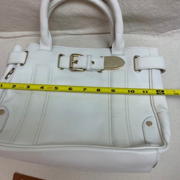 Charles David white pebble leather handbag with dustbag - Picture 6 of 16